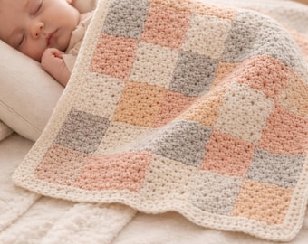 Baby Blanket Crochet Pattern PDF | Shell Stitch Baby Blanket Tutorial | Beginner Crochet Blanket Pattern