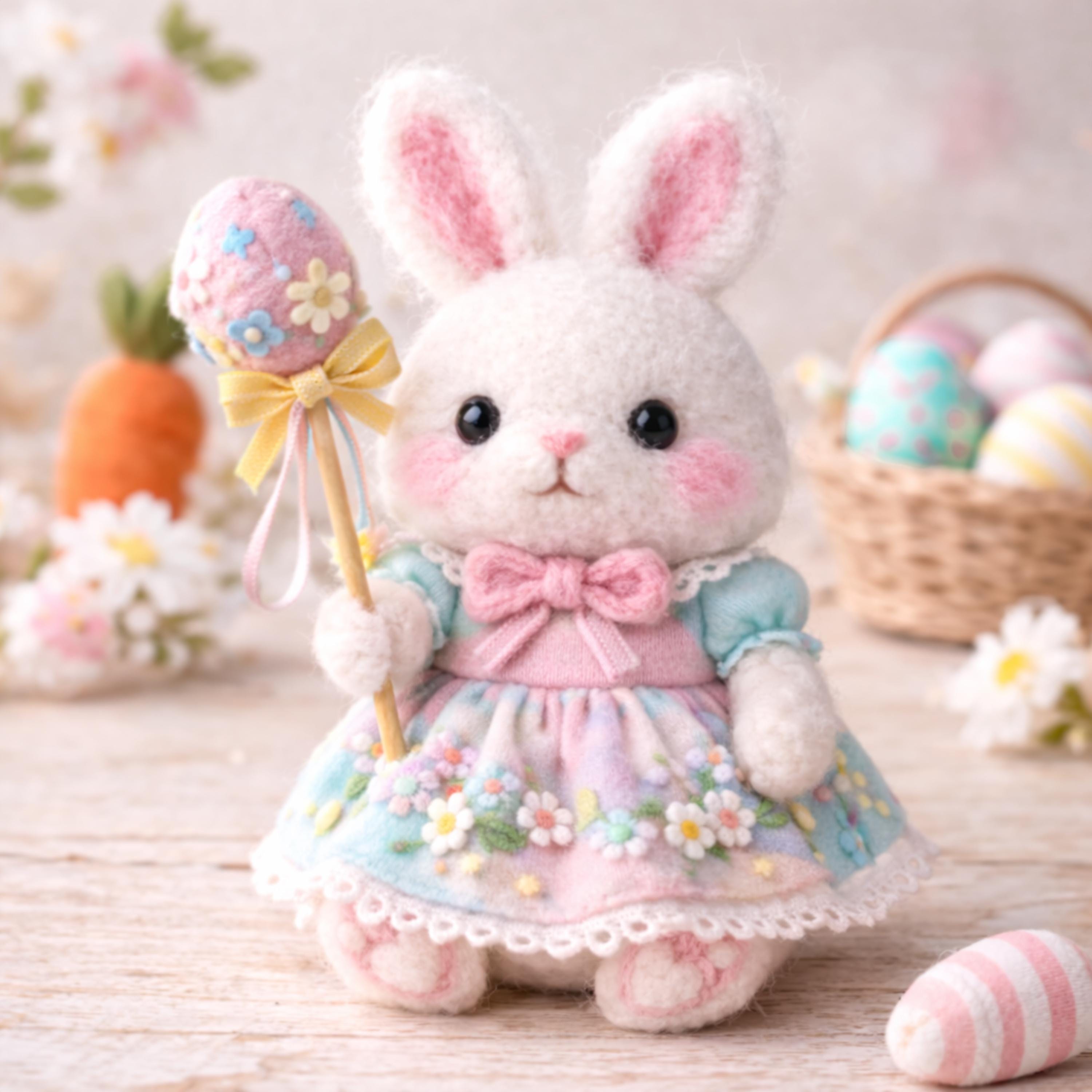 Needle Felted Easter Bunny Pattern | Handmade Bunny Figurine | Spring ...