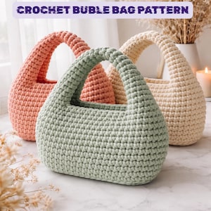 Nokka Bag Crochet Pattern | Chunky Crochet Bag PDF | Cord Yarn Shoulder Bag DIY | Easy Beginner Crochet Purse Pattern | Trendy Handmade Bag