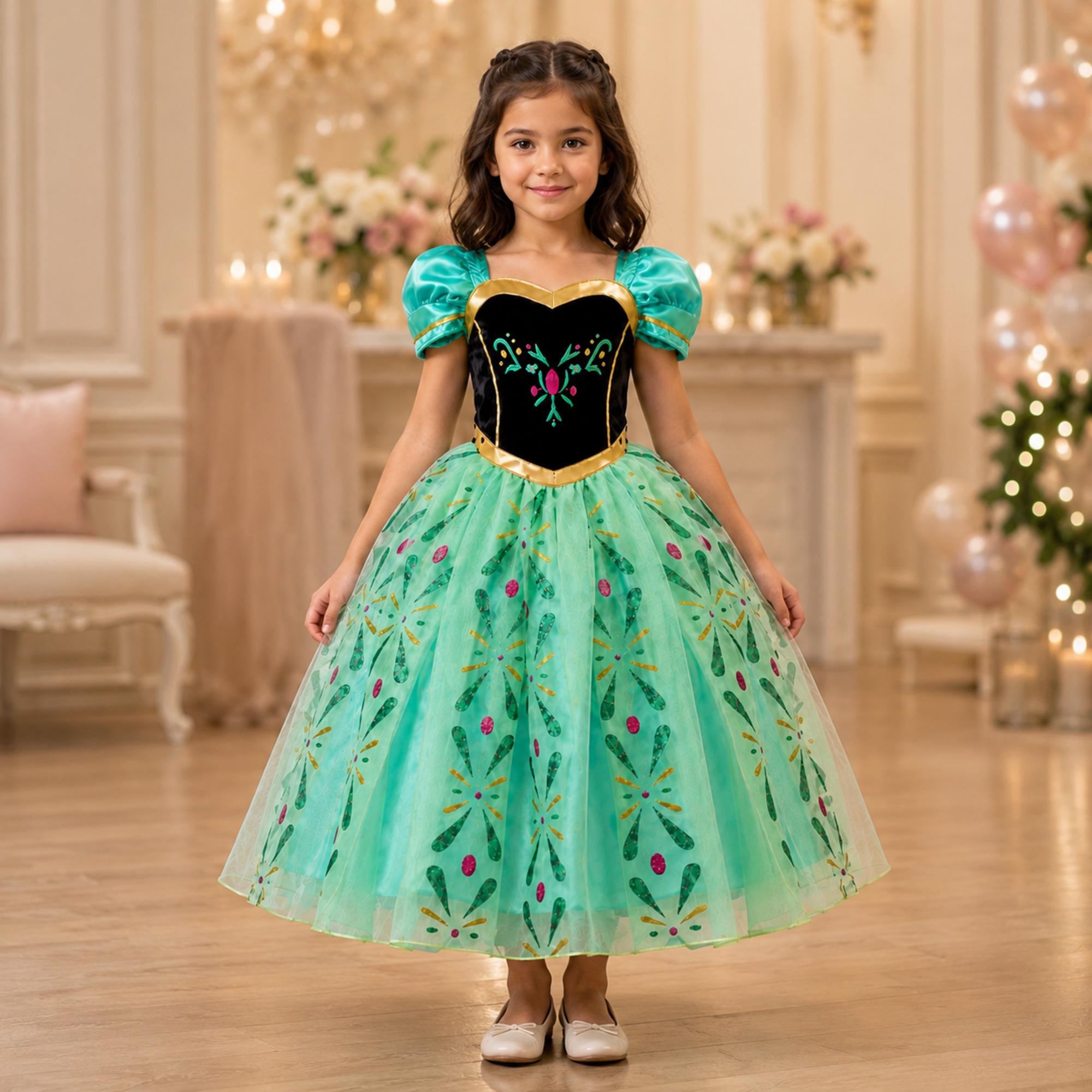 Anna Coronation Green Dress Frozen