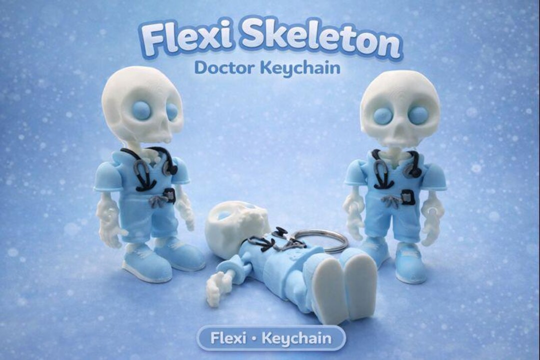 Medical Fidget Flexi Skeleton Doctor Keychain | Articulated Medical Fidget - Etsy