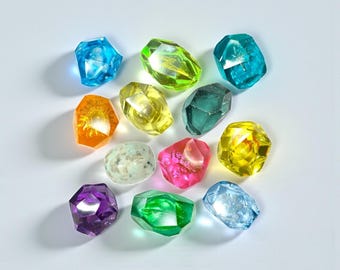 Handcrafted Resin Evolution Elemental Stones: Fire, Leaf, Thunder, Water, Ice, Shiny