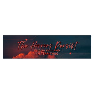 Dark Clouds Bumper Sticker | Moody Red Script, Outdoor Vinyl