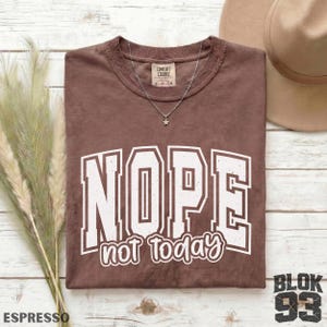 Nope Not Today Shirt, Funny Quote Tee, Retro Graphic T-Shirt, Sarcastic Saying Shirt, Vintage Style Tee, Comfort Colors