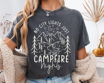 Camping Shirt, Campfire Nights Shirt, No City Lights Tee, Camping Nature Shirt, Mountain Camping Tee, Outdoor Adventure Shirt, Outdoor Shirt