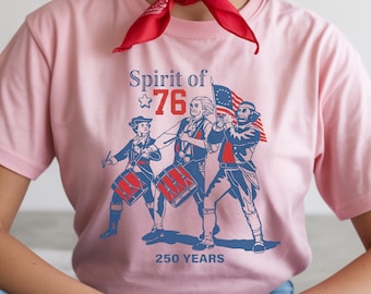 USA 250 Anniversary Shirt, Spirit of 76 Shirt, 250 Years America T-Shirt, Patriotic Drummer Tee, Vintage 1776 Shirt, Fourth of July USA Gift