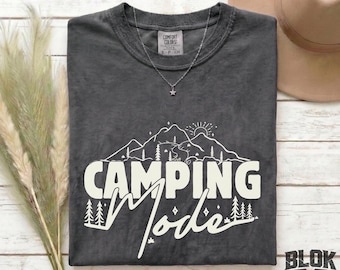 Camping Mode Shirt, Mountain Nature Tee, Outdoor Adventure Shirt, Hiking Camping Graphic Tee, Nature Lover Gift, Camp Lovers Shirt