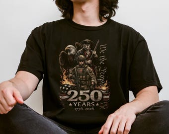 America 250 Years Shirt, Patriotic Military Eagle Tee, We The People 1776-2026 Shirt, USA Anniversary T-Shirt, 4th of July Shirt