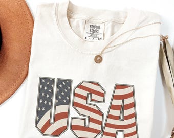 USA Flag Shirt, Patriotic USA Graphic Tee, American Flag Letter Shirt, Fourth of July T-Shirt, USA Pride Tee, America 250th Anniversary
