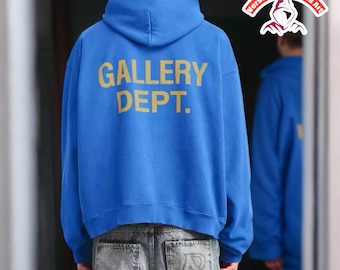 Sudadera con capucha de algodón azul cielo del departamento de galería.