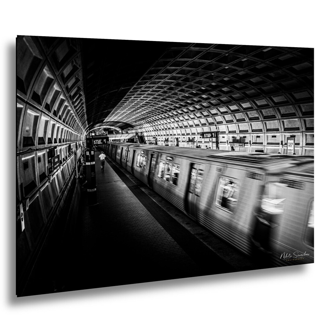 Washington DC Metro Subway Train Black White Urban Photography Print - Etsy