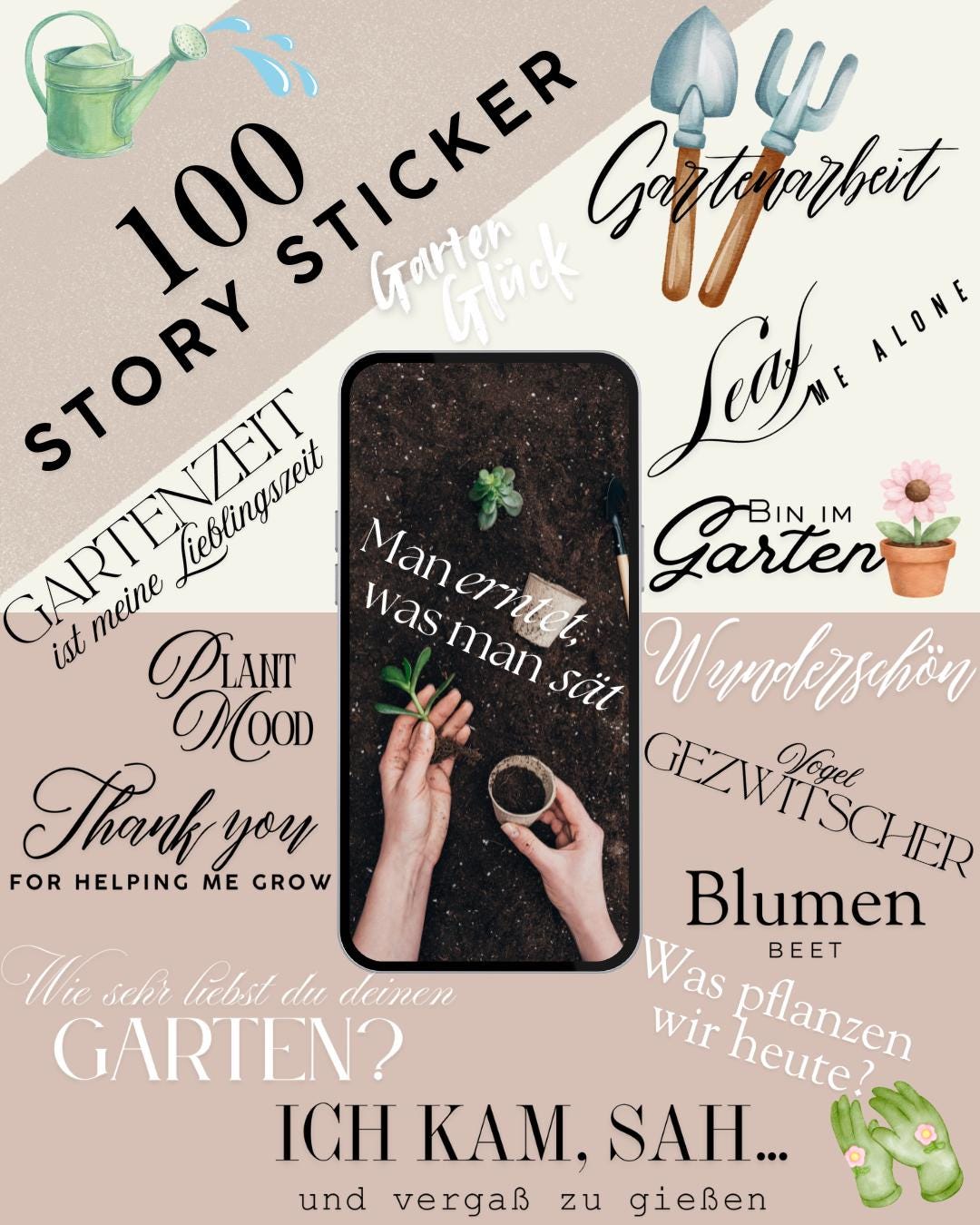 Story Sticker Garden Love | Instagram Story Stickers | Plant Mood ...