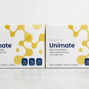 Unicity Unimate, ultrageconcentreerd, natuurlijk energiesupplement, verpakking van 2 (60 zakjes) Verzending binnen de VS