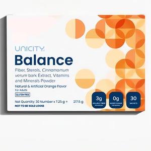 Unicity Balance Fiber Drink, Orange Flavor, 30 Sachets, Gluten-Free Supplement