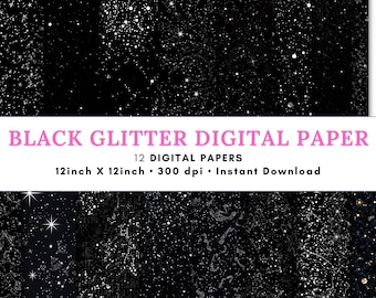 Papel digital Black Gold Watercolor Star, fondos celestiales de lujo, elegante descarga JPG para álbum de recortes