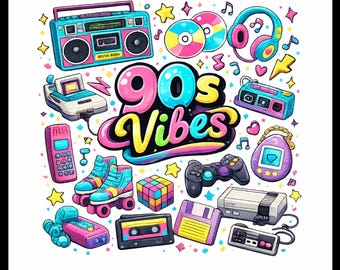 Diseño de camiseta retro con estilo de los 90 / PNG para sublimación (archivo digital)