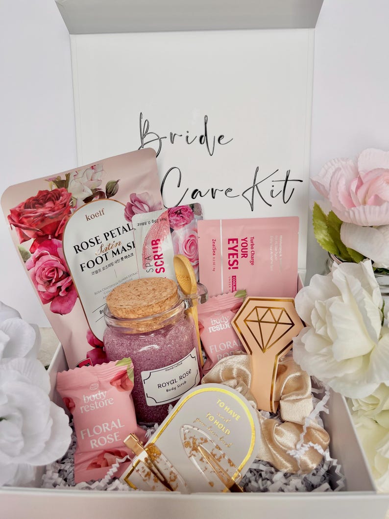 Bridal Self Care Kit: Wedding Morning Pamper Box, Bride to Be Spa Gift ...
