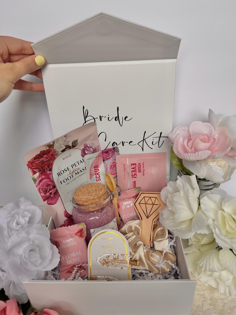 Bridal Self Care Kit: Wedding Morning Pamper Box, Bride to Be Spa Gift ...