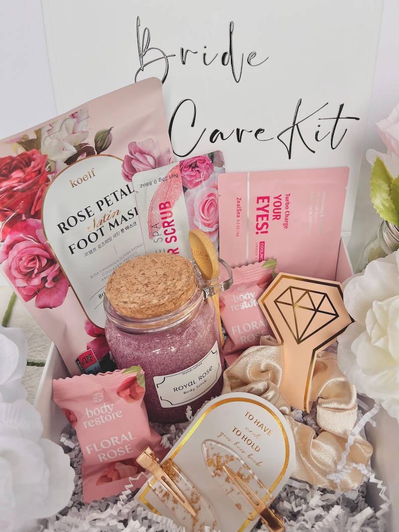 Bridal Self Care Kit: Wedding Morning Pamper Box, Bride to Be Spa Gift ...