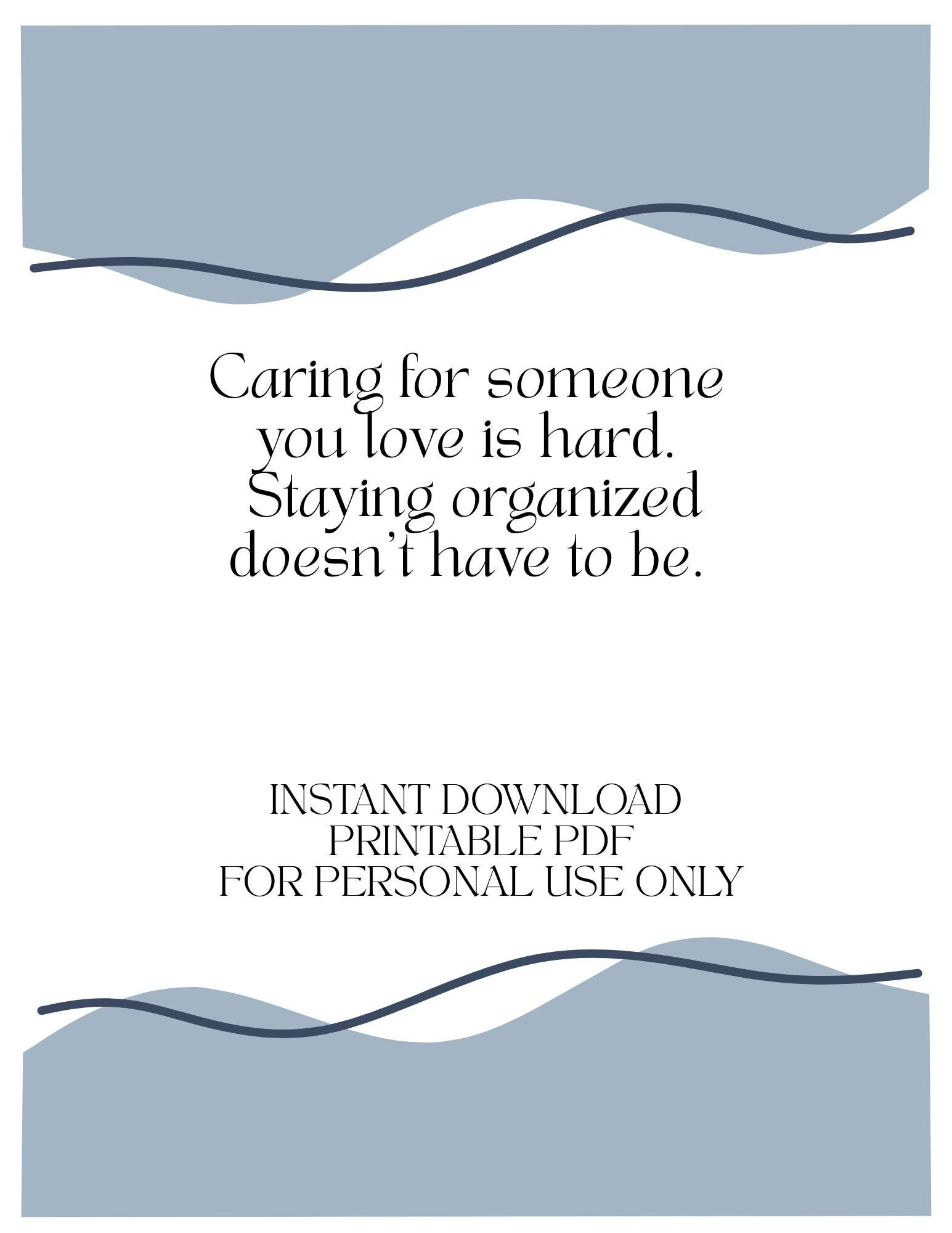 Caregiver Organizer Printable | Daily Checklist, Medication Tracker ...