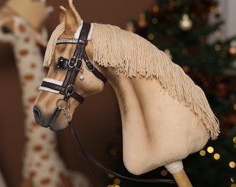 Hobbypaard, handgemaakt stokpaard, op maat gemaakte knuffel, cadeau voor ruiter, verzamelitem