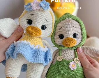 Télécharger PDF | Patron de l'oie Amigurumi PDF | Patron au crochet en anglais | Patron jouet
