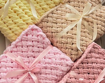 Couverture douce pour bébé faite main, jeté en peluche pour tout-petits, literie confortable pour chambre d'enfant, housse de sieste pour enfants