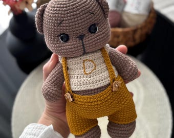 Ours au crochet personnalisé | Jouet amigurumi avec nom personnalisé, souvenir de bébé