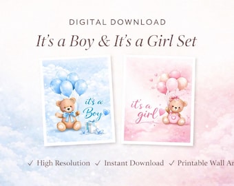 Banner de osito de peluche para baby shower (Descarga digital)