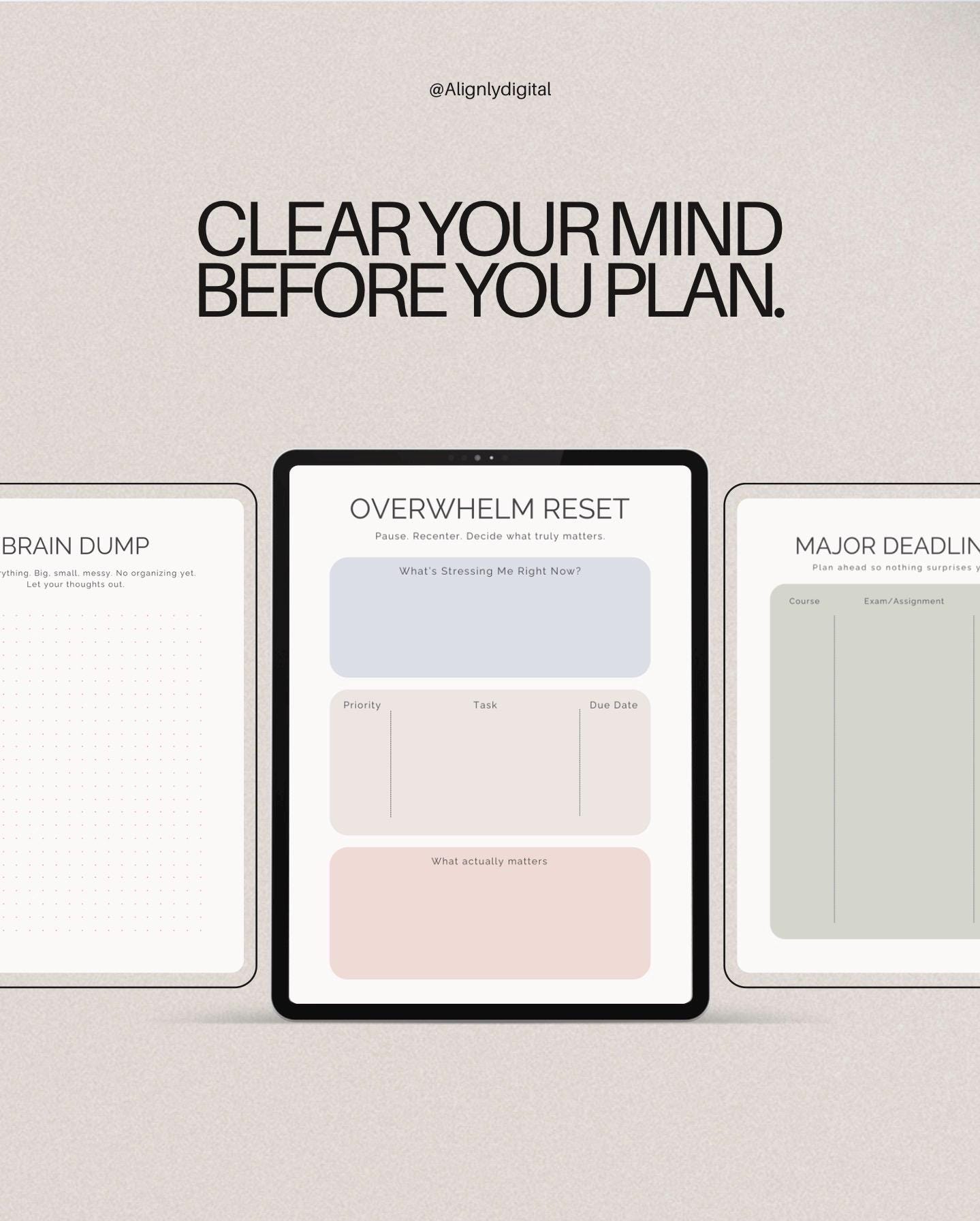 Minimal Student Planner Printable | Undated Academic Planner PDF ...