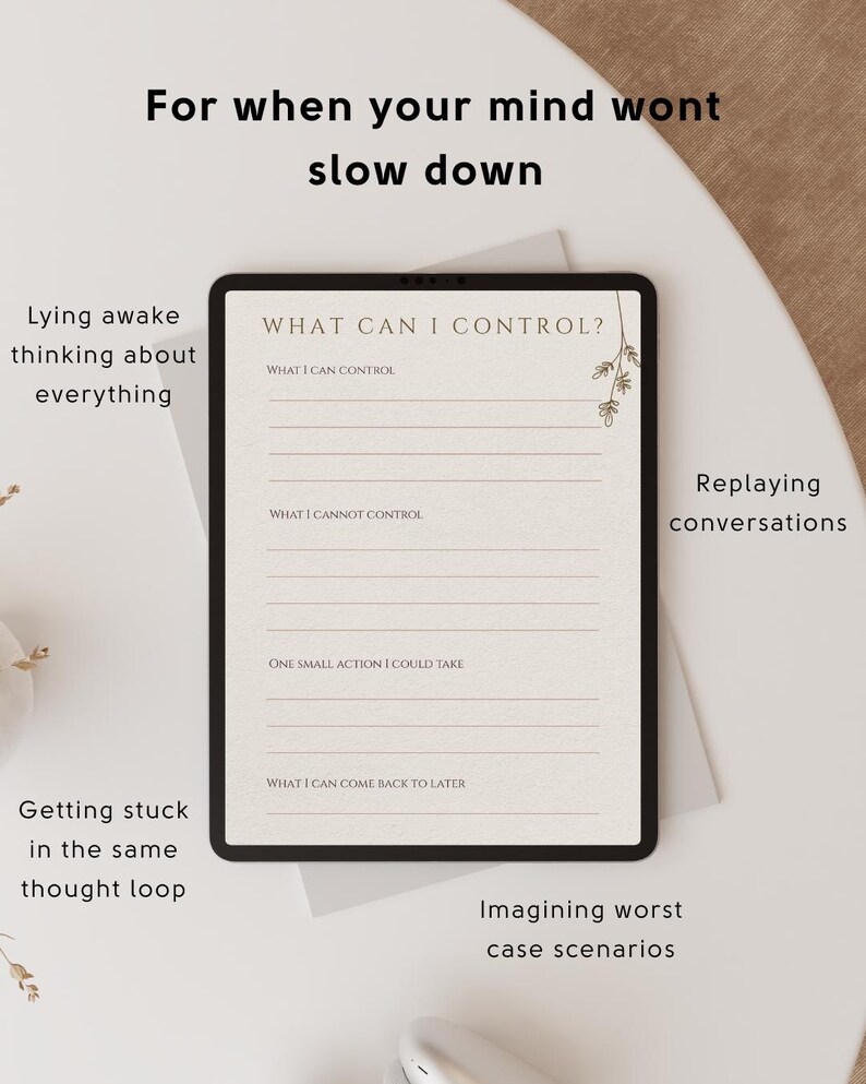 Brain Dump Journal Printable | Overthinking & Anxiety Workbook PDF ...