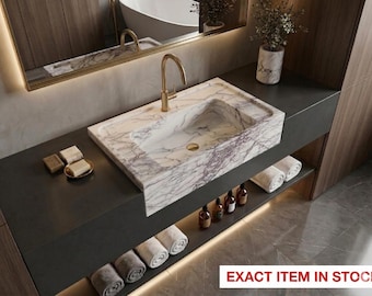 Lilac Marble Bathroom Sink – 30" x 18" x 7"