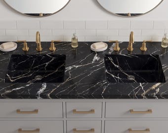 Encimera de mármol negro con o sin fregadero - Superficie para cocina y baño