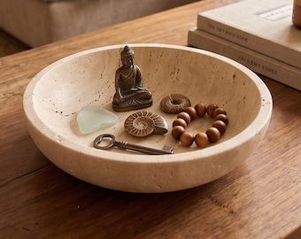 Beige Travertine Decorative Bowl