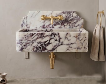 Calacatta Viola Wall Mount Marble Sink