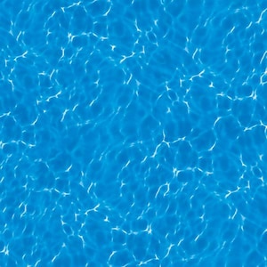 May include: A seamless, high-angle view of rippling blue water. The water's surface reflects sunlight, creating bright white highlights that dance across the blue. The overall effect is a tranquil, abstract representation of water.
