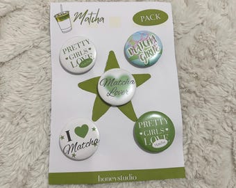 Matcha Button Pin