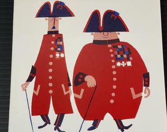 Vtg Kenneth Townsend Ceramic Tile Trivet MCM London Chelsea Pensioners