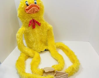 Vintage Interpur Furry Huggem's 36" Puppet Chicken Duck Yellow Hugging Plush