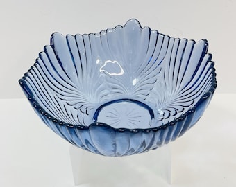 Vintage Fenton Spinner Glass Hyacinth 1985 Scalloped Beauty Bowl
