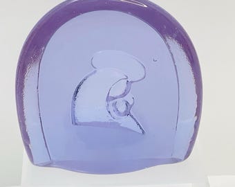 Vintage Neodymium Alexandrite Glass Madonna Child Paperweight