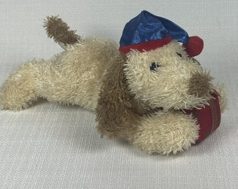 Chosun Puppy Dog Flat Lying Brown Present Hat Floppy Plush 10" Stuffed Toy Lovey