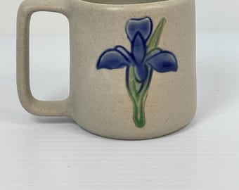 Vtg 1988 Pigeon Forge Pottery Mug Iris Signed REAC/TS International Conference