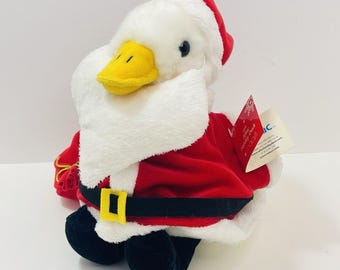 Macy's 2006 Aflac Holiday Duck Santa Claus Christmas Plush 10" W/ Tags VIDEO