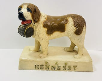 Vintage Hennessy Cognac St Bernard 1953 Schieffelin Bar Back Figure Display