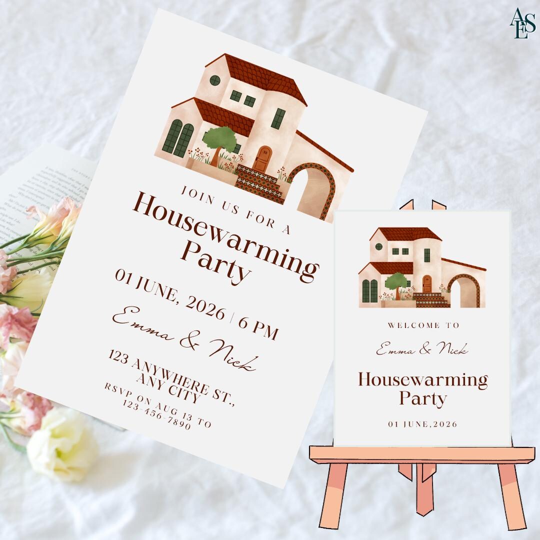Editable Housewarming Party Invitation, Minimalist Design (digital ...