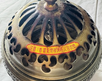 Messing Chinesischer Weihrauch Topf mit Deckel