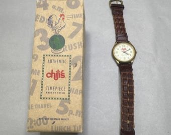 Vintage And Authentic Chili’s Promotion  Watch Made By Fossil (Rare Piece)