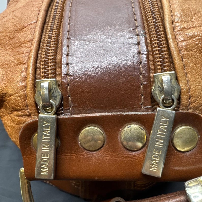 Vintage Valentino Di Paolo leren draagtas/rugzak gemaakt in Italië afbeelding 5