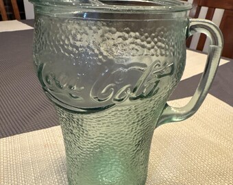 Coca Cola - Coke 2 Liter Krug (Vintage 70's Grünes Indiana Glas)
